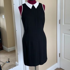 AnnTaylor black sleeveless dress, white collar